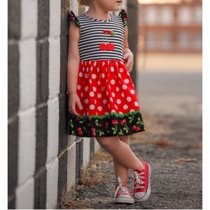 🚨 SOLD Ricrac & Ruffles Cherry Dress